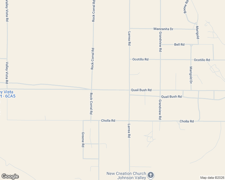 map of restaurants, bars, coffee shops, grocery stores, and more near Quail Bush Road in San Bernardino County