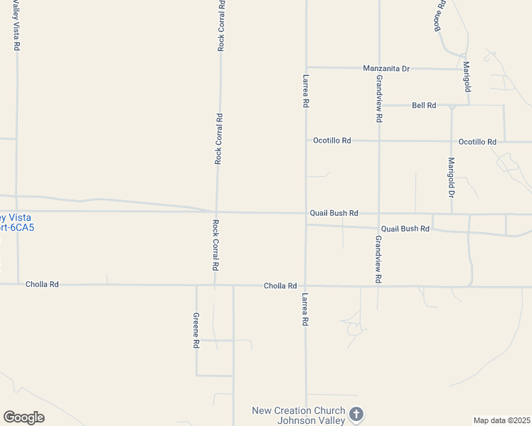 map of restaurants, bars, coffee shops, grocery stores, and more near Quail Bush Road in San Bernardino County