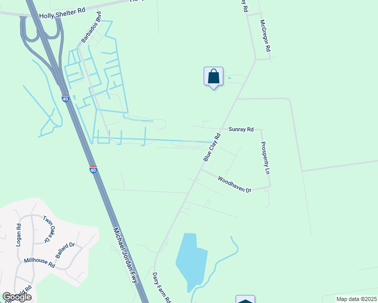 map of restaurants, bars, coffee shops, grocery stores, and more near 5106 Glazier Road in Castle Hayne