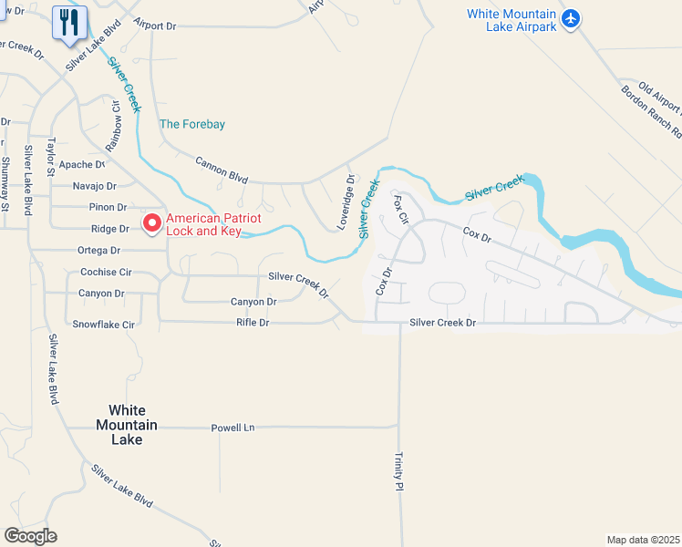 map of restaurants, bars, coffee shops, grocery stores, and more near 1788 Shad Place in Show Low