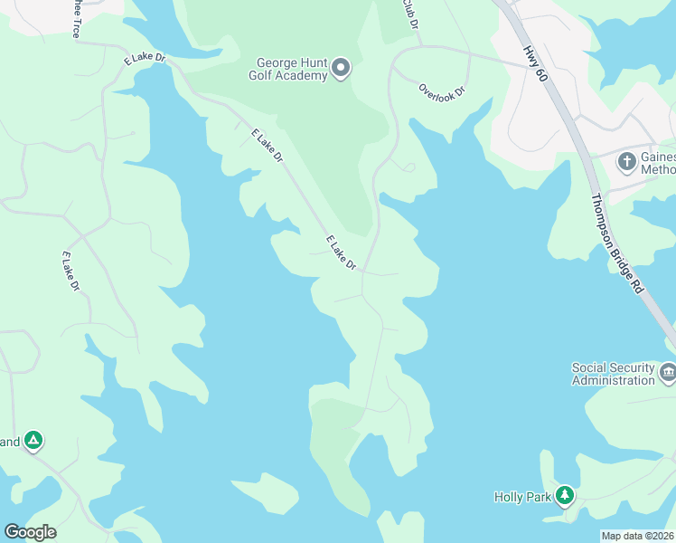 map of restaurants, bars, coffee shops, grocery stores, and more near 435 Peninsula Road in Gainesville