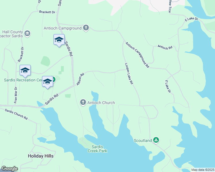map of restaurants, bars, coffee shops, grocery stores, and more near 3044 Clear Cove Way in Gainesville