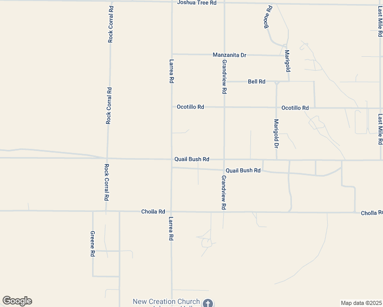 map of restaurants, bars, coffee shops, grocery stores, and more near Quail Bush Road in San Bernardino County