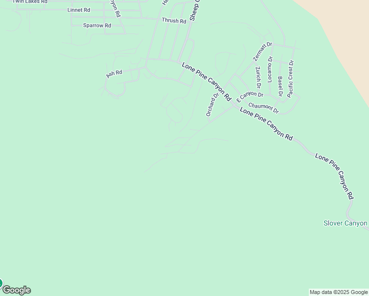 map of restaurants, bars, coffee shops, grocery stores, and more near 5141 East Canyon Drive in Wrightwood