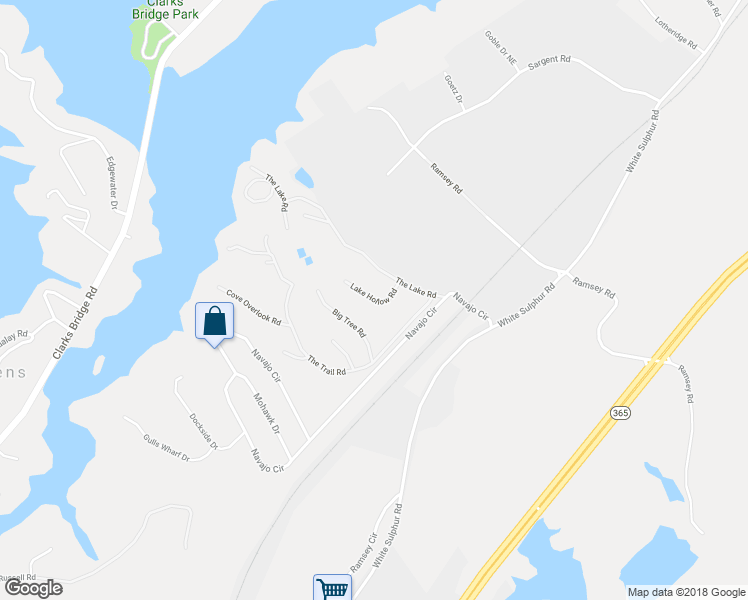 map of restaurants, bars, coffee shops, grocery stores, and more near 2925 Lake Hollow Road in Gainesville