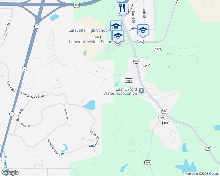 map of restaurants, bars, coffee shops, grocery stores, and more near 1029-1299 Old Lake Cove in Oxford