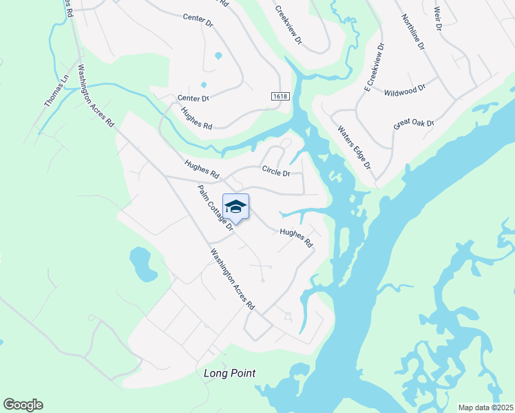 map of restaurants, bars, coffee shops, grocery stores, and more near 655 Hughes Road in Hampstead