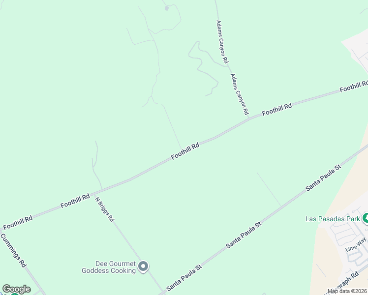 map of restaurants, bars, coffee shops, grocery stores, and more near Foothill Road in Santa Paula