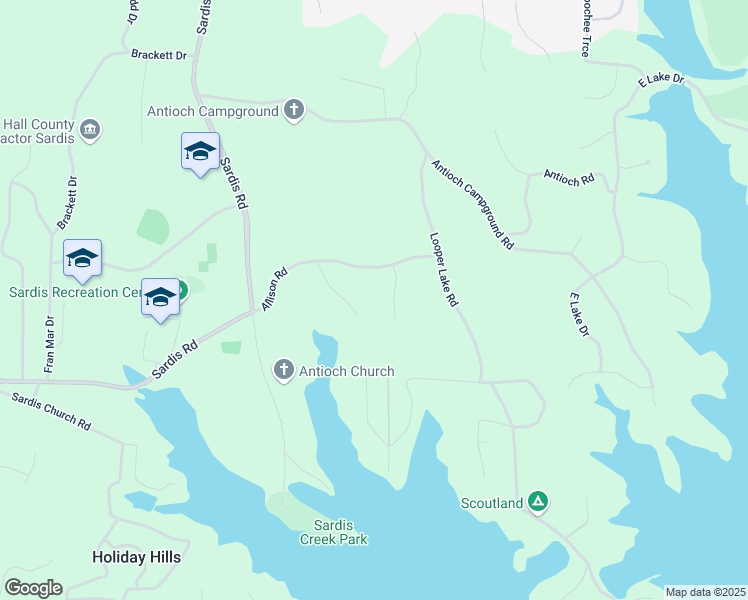 map of restaurants, bars, coffee shops, grocery stores, and more near 3044 Clear Cove Way in Gainesville