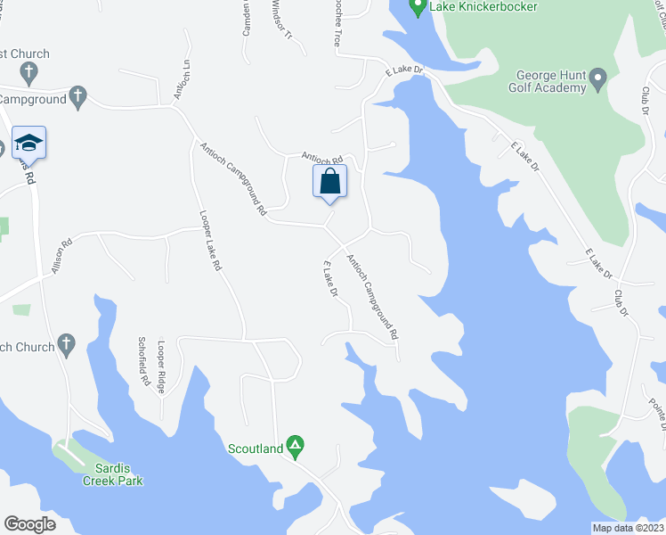 map of restaurants, bars, coffee shops, grocery stores, and more near 1111 East Lake Drive in Gainesville