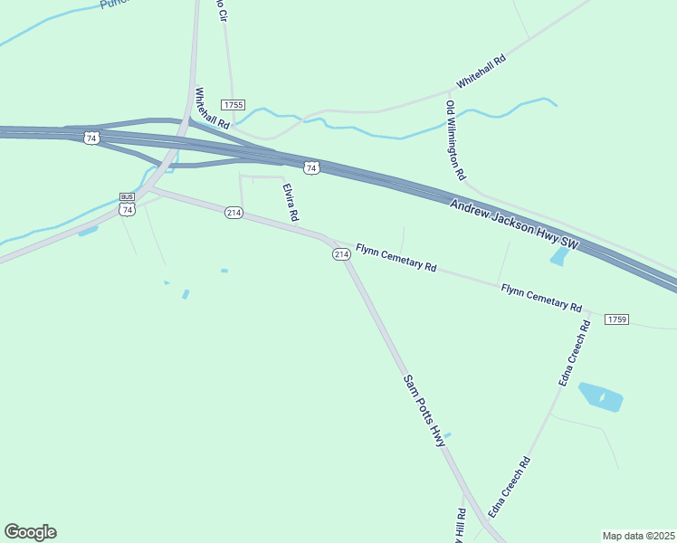 map of restaurants, bars, coffee shops, grocery stores, and more near 578 Sam Potts Highway in Whiteville
