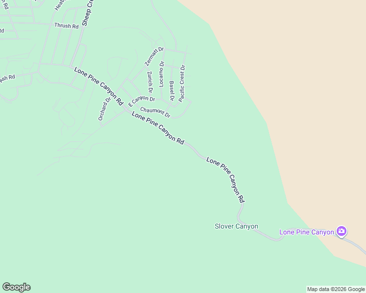 map of restaurants, bars, coffee shops, grocery stores, and more near 5180 Lone Pine Canyon Road in Wrightwood