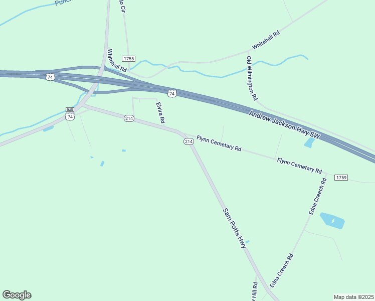 map of restaurants, bars, coffee shops, grocery stores, and more near 578 Sam Potts Highway in Whiteville