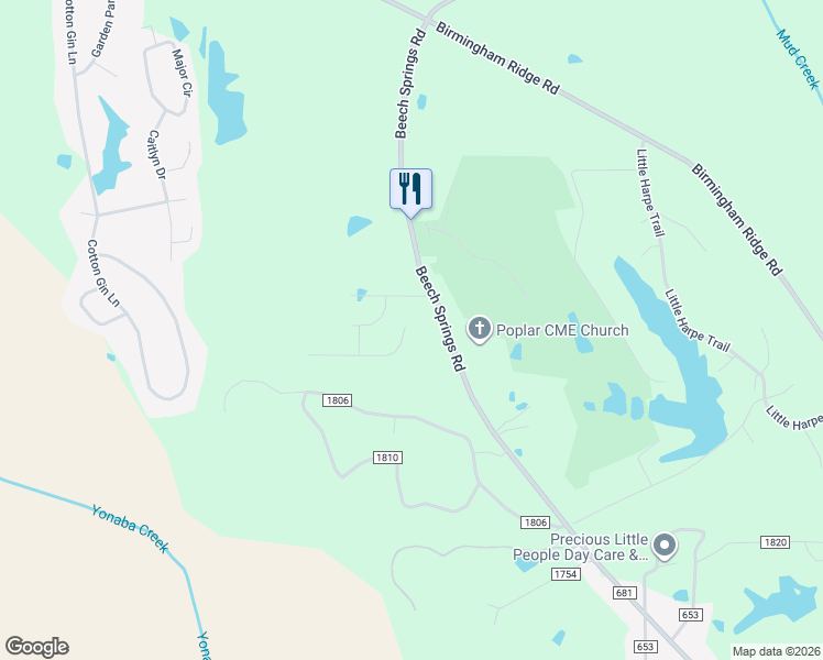 map of restaurants, bars, coffee shops, grocery stores, and more near 103 White Water Lane in Saltillo