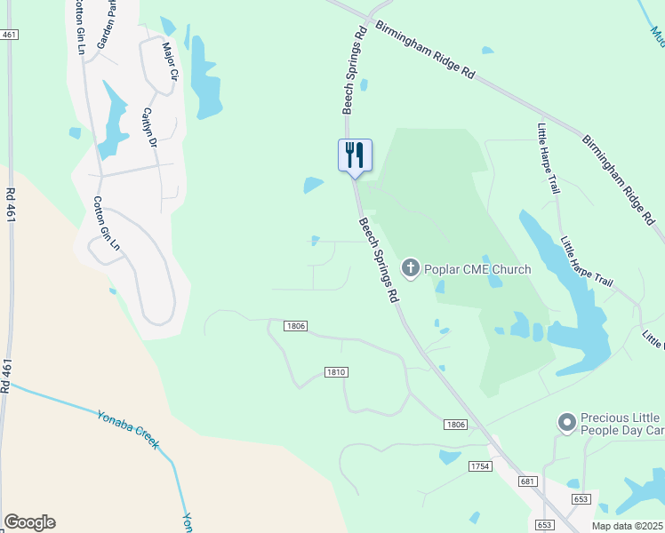 map of restaurants, bars, coffee shops, grocery stores, and more near Clear Water Lane in Saltillo
