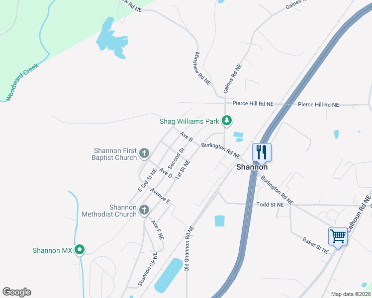 map of restaurants, bars, coffee shops, grocery stores, and more near 265 East 2nd Street Northeast in Rome