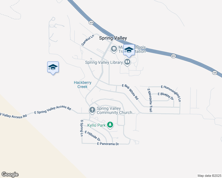 map of restaurants, bars, coffee shops, grocery stores, and more near 17293 East Trails End Road in Mayer