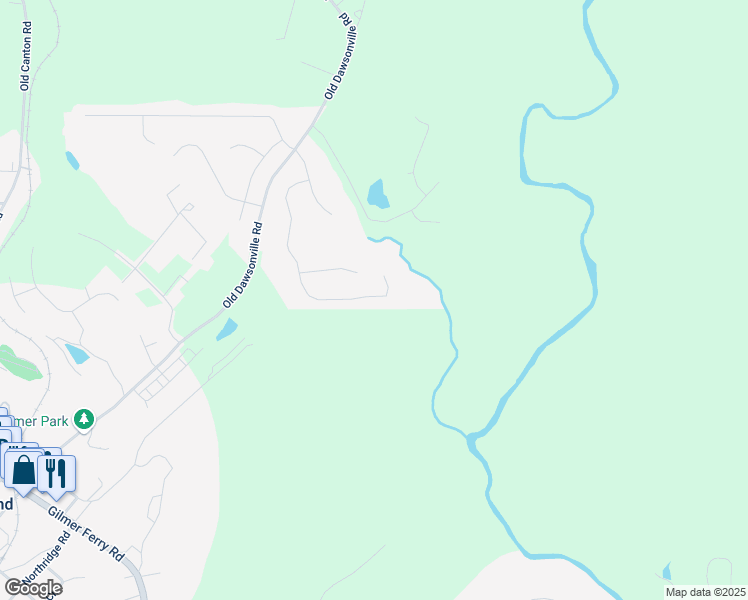 map of restaurants, bars, coffee shops, grocery stores, and more near 260 South Mountain Brook Way in Ball Ground
