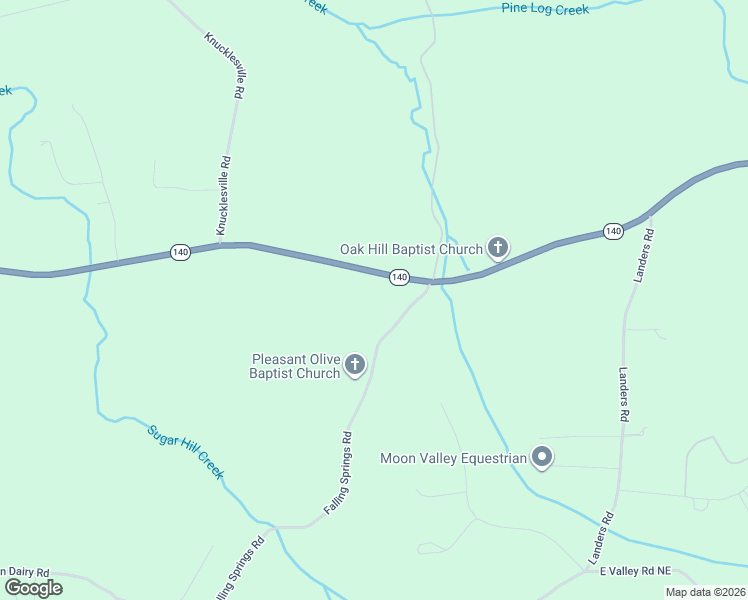 map of restaurants, bars, coffee shops, grocery stores, and more near 219 Falling Springs Road in Rydal