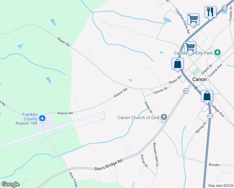 map of restaurants, bars, coffee shops, grocery stores, and more near in Canon