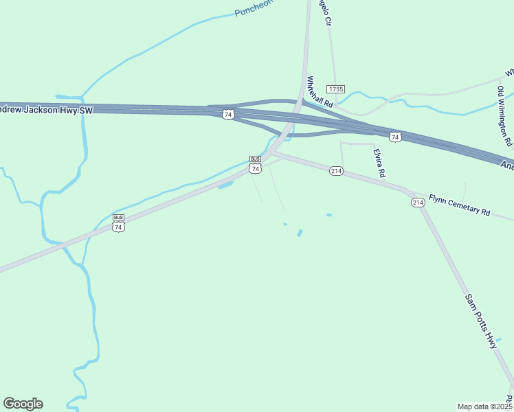 map of restaurants, bars, coffee shops, grocery stores, and more near 130 Skip Lane in Whiteville