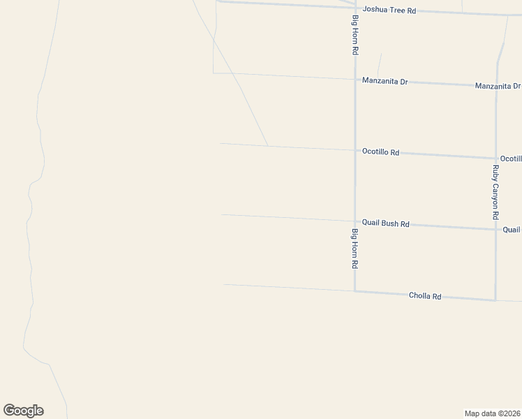 map of restaurants, bars, coffee shops, grocery stores, and more near 48232 Quail Bush Road in Johnson Valley