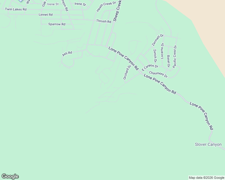 map of restaurants, bars, coffee shops, grocery stores, and more near 5230 Desert View Drive in Wrightwood