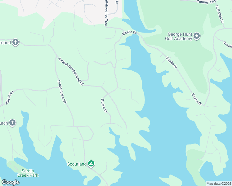 map of restaurants, bars, coffee shops, grocery stores, and more near 1051 East Lake Drive in Gainesville