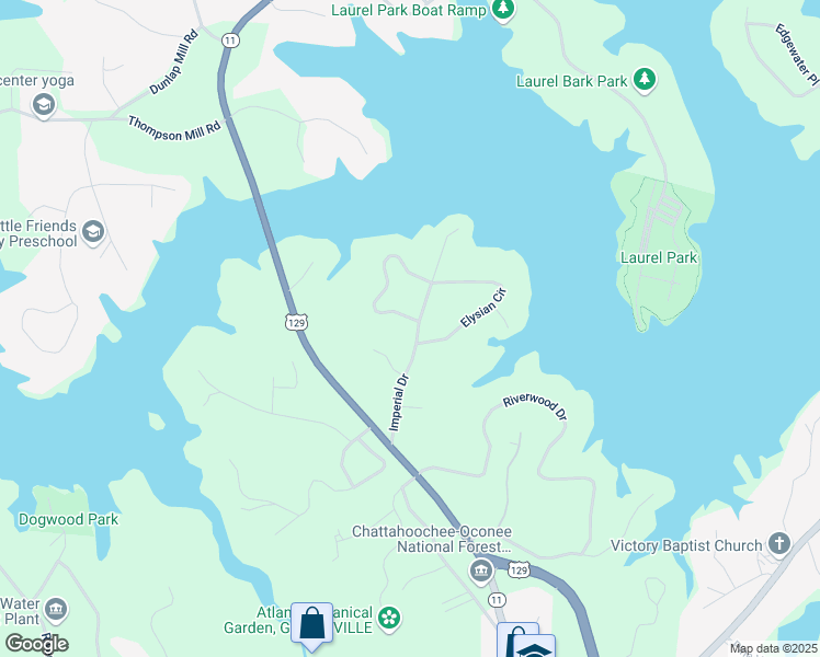 map of restaurants, bars, coffee shops, grocery stores, and more near 2125 Imperial Drive in Gainesville