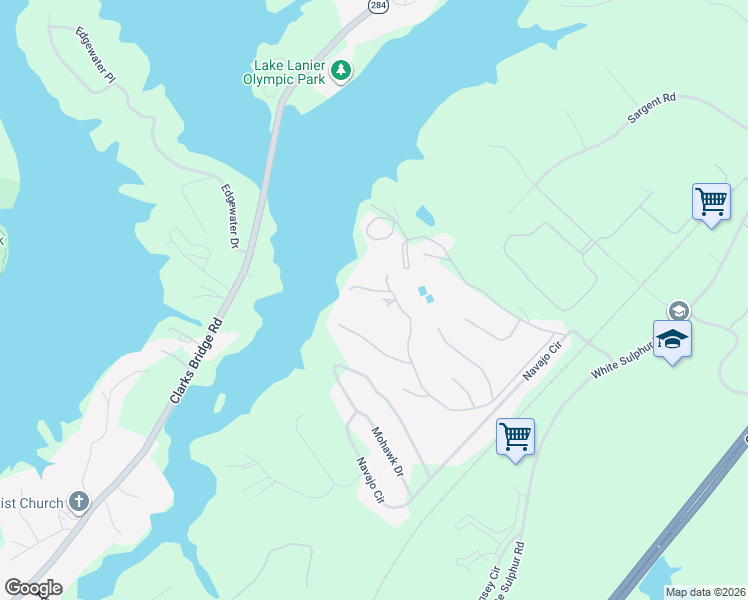 map of restaurants, bars, coffee shops, grocery stores, and more near 3409 The Trail Road in Gainesville