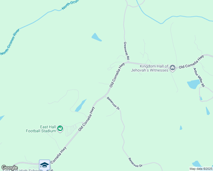 map of restaurants, bars, coffee shops, grocery stores, and more near 3789 Old Cornelia Highway in Gainesville