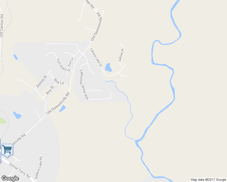 map of restaurants, bars, coffee shops, grocery stores, and more near 270 South Mountain Brook Way in Ball Ground