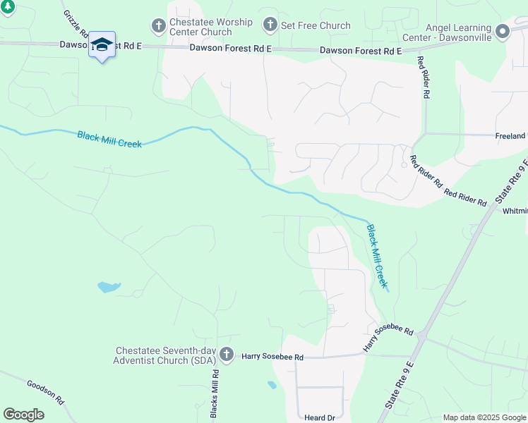 map of restaurants, bars, coffee shops, grocery stores, and more near 460 Barnwood Lane in Dawsonville