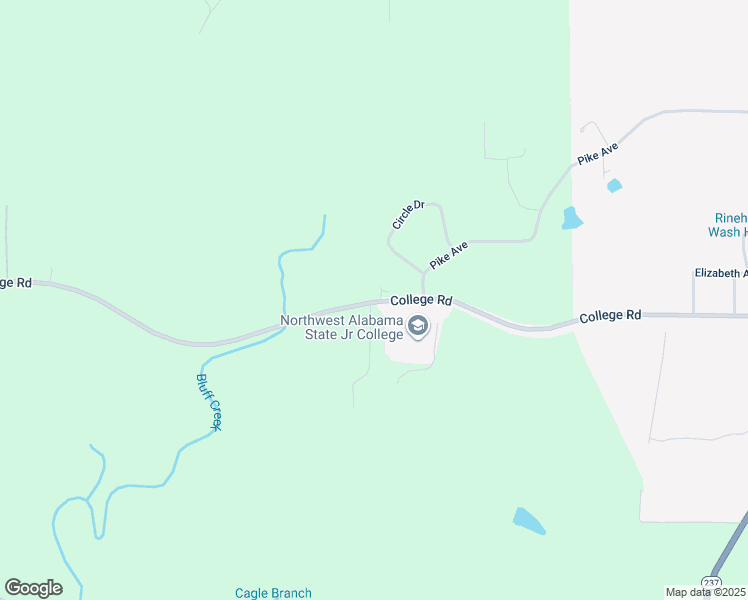 map of restaurants, bars, coffee shops, grocery stores, and more near College Road in Phil Campbell