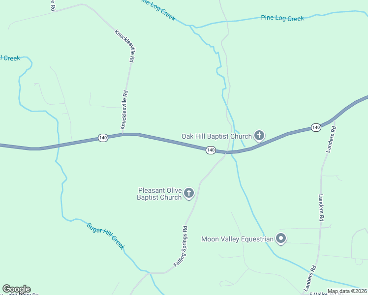 map of restaurants, bars, coffee shops, grocery stores, and more near 3724 Georgia 140 in Rydal