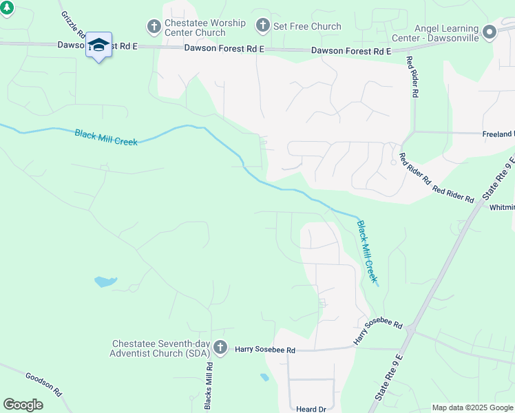 map of restaurants, bars, coffee shops, grocery stores, and more near 460 Barnwood Lane in Dawsonville