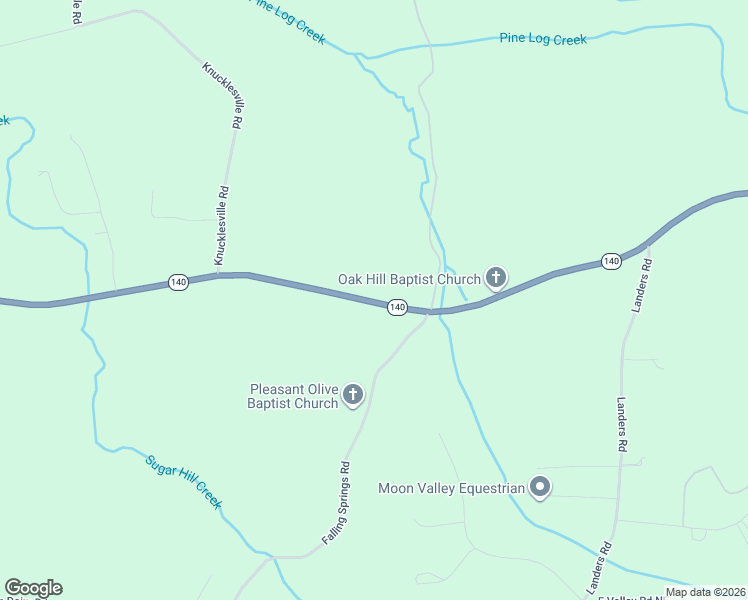 map of restaurants, bars, coffee shops, grocery stores, and more near 219 Falling Springs Road in Rydal