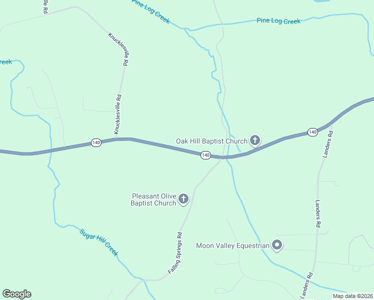 map of restaurants, bars, coffee shops, grocery stores, and more near 219 Falling Springs Road in Rydal