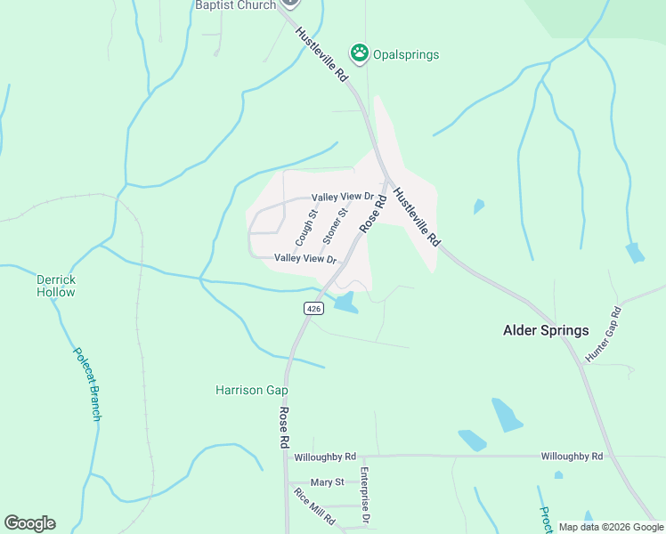 map of restaurants, bars, coffee shops, grocery stores, and more near 5311 Rose Road in Albertville