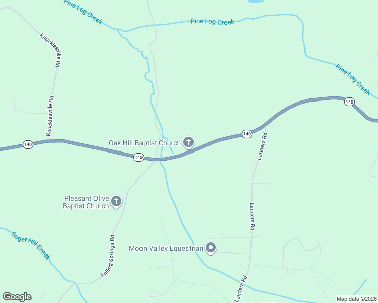 map of restaurants, bars, coffee shops, grocery stores, and more near 3855 Georgia 140 in Rydal