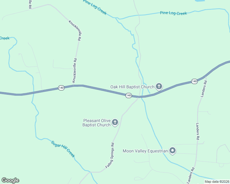 map of restaurants, bars, coffee shops, grocery stores, and more near 219 Falling Springs Road in Rydal