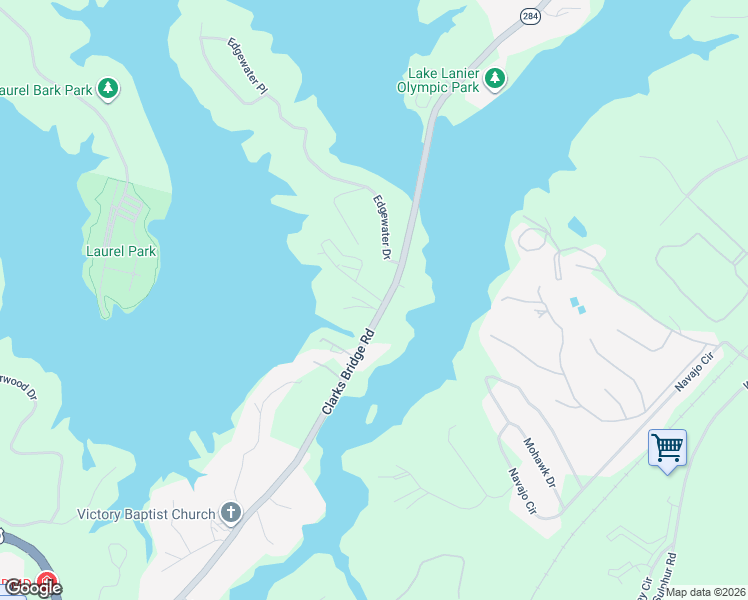 map of restaurants, bars, coffee shops, grocery stores, and more near 3000 Clarks Bridge Road in Gainesville