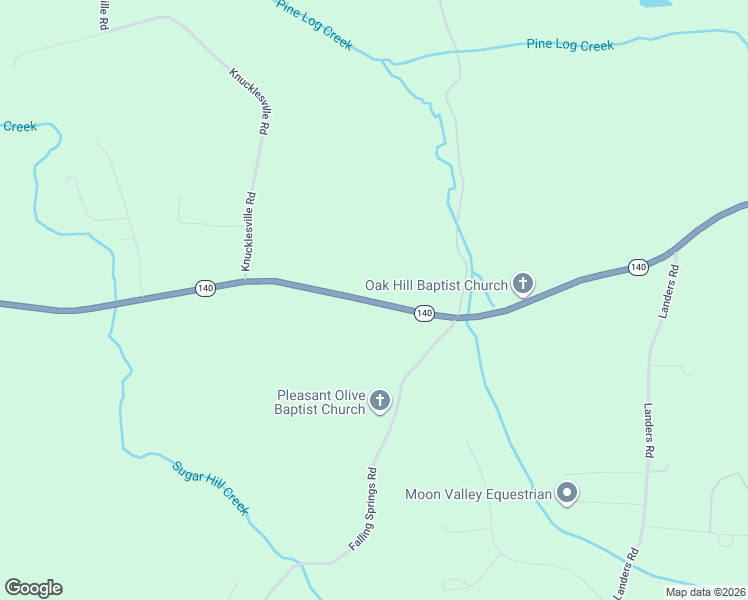 map of restaurants, bars, coffee shops, grocery stores, and more near 3724 Georgia 140 in Rydal