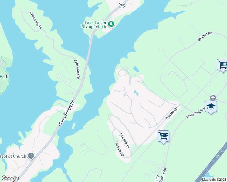 map of restaurants, bars, coffee shops, grocery stores, and more near 3421 The Trail Road in Gainesville