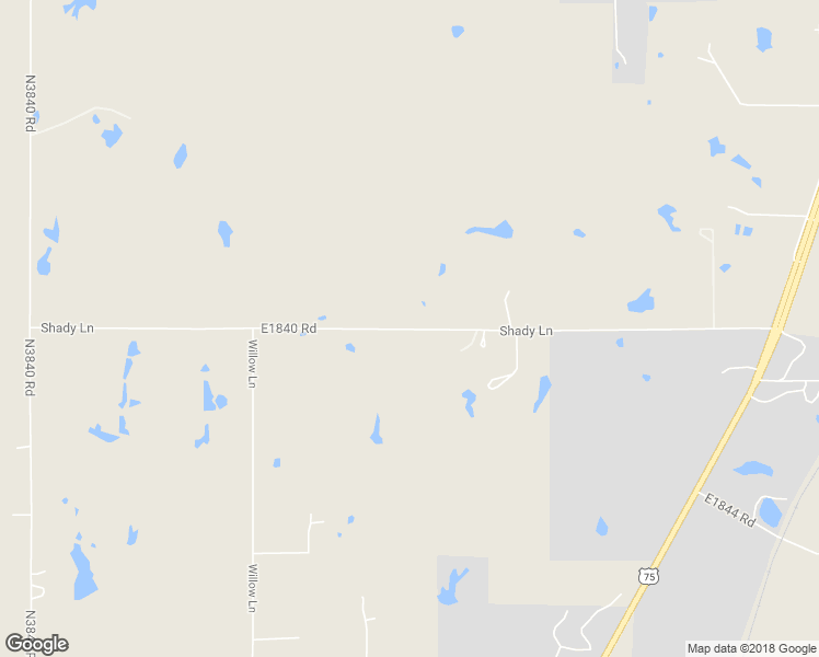 map of restaurants, bars, coffee shops, grocery stores, and more near Shady Lane in Atoka