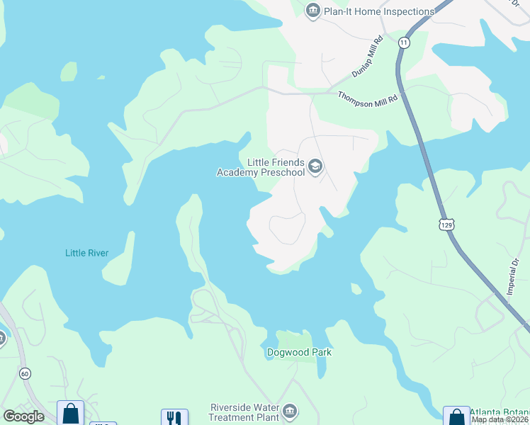 map of restaurants, bars, coffee shops, grocery stores, and more near 2621 Bridgewater Circle in Gainesville