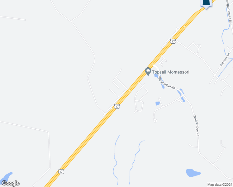 map of restaurants, bars, coffee shops, grocery stores, and more near 34 Brown's Trail Road in Hampstead