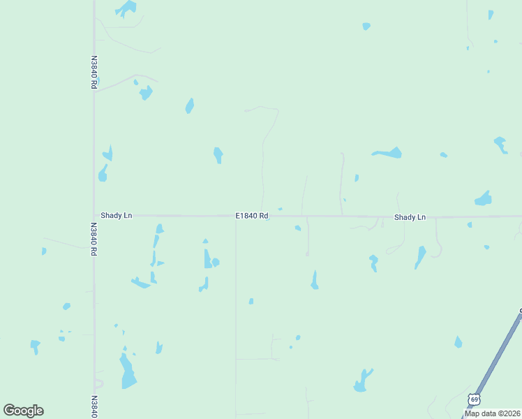 map of restaurants, bars, coffee shops, grocery stores, and more near 2352 Shady Lane in Atoka