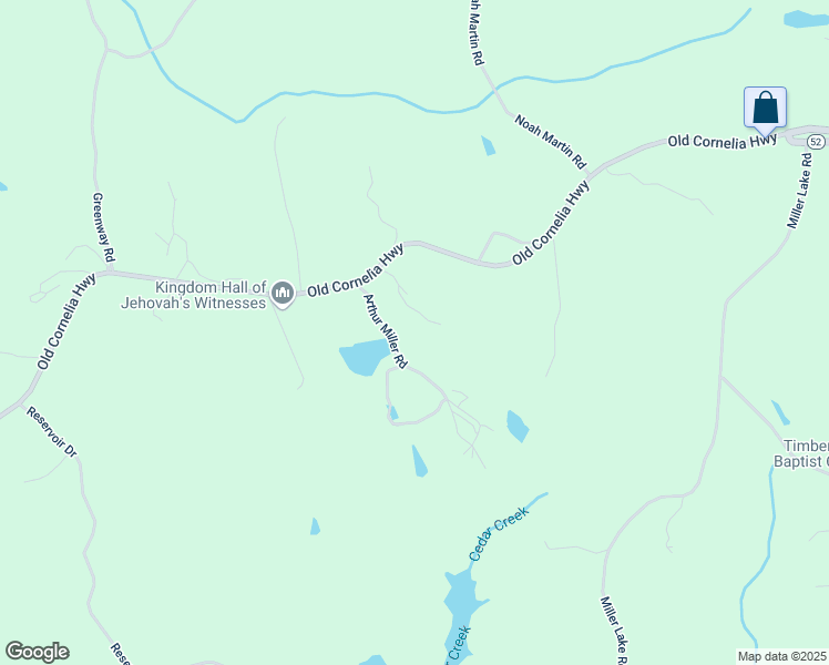 map of restaurants, bars, coffee shops, grocery stores, and more near 4151 Arthur Miller Road in Gainesville