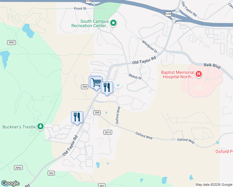 map of restaurants, bars, coffee shops, grocery stores, and more near 2495 Old Taylor Road in Oxford